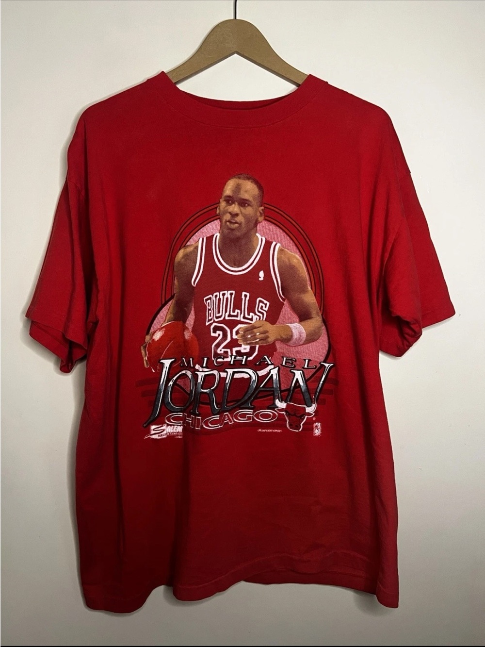 Vintage 90s Salem Sportswear Michael Jordan Chicago Bulls Red T Shirt XL